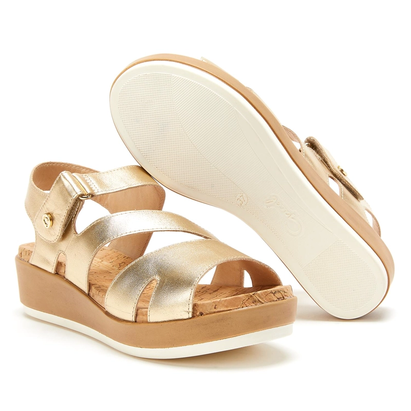 SANDALIAS MUJER GACEL CUERO DORADO MERYL - 4