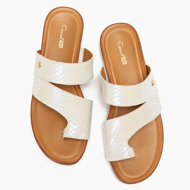 SANDALIA DE CUERO MUJER GACEL OFF WHITE FI 0658362 - 4