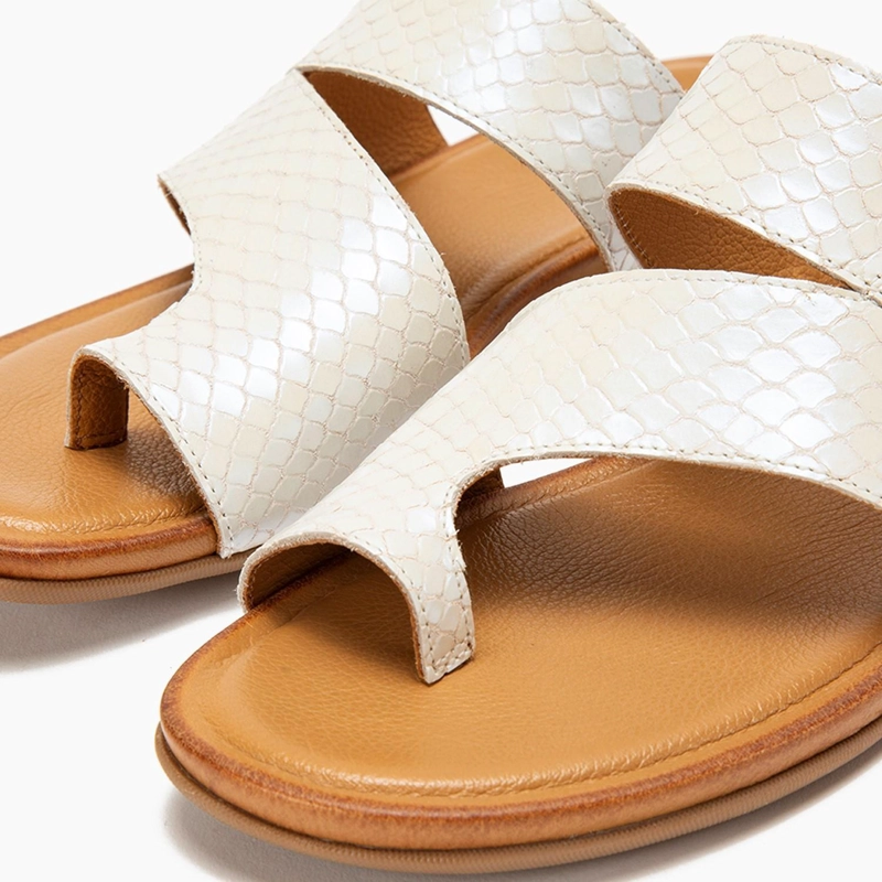SANDALIA DE CUERO MUJER GACEL OFF WHITE FI - 5
