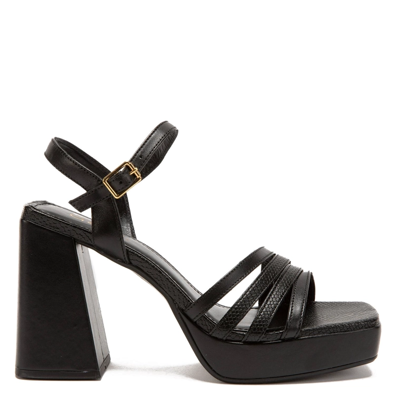 SANDALIA DE CUERO MUJER GACEL NEGRO ATHENA - 1