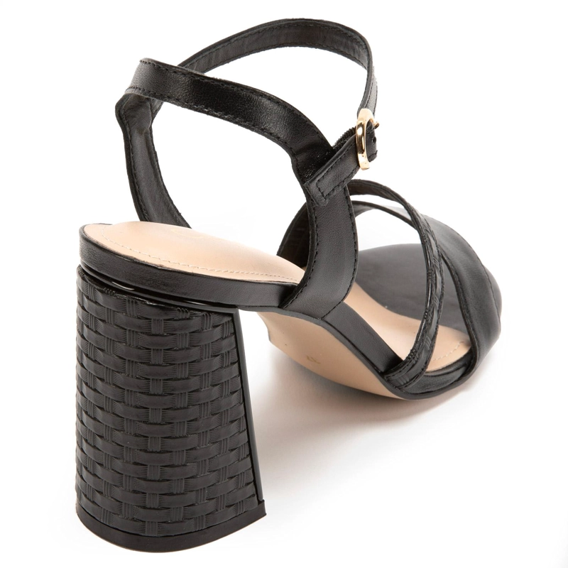 SANDALIAS MUJER GACEL CUERO NEGRO GLASGOW - 5