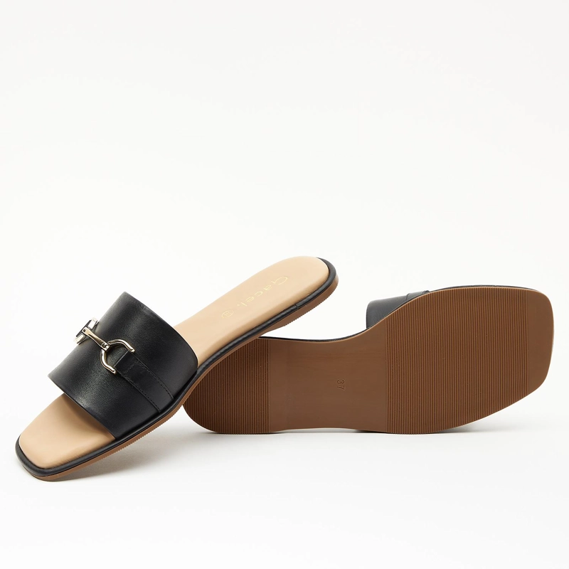 SANDALIA DE CUERO MUJER GACEL NEGRO ODETH 0659673 - 3