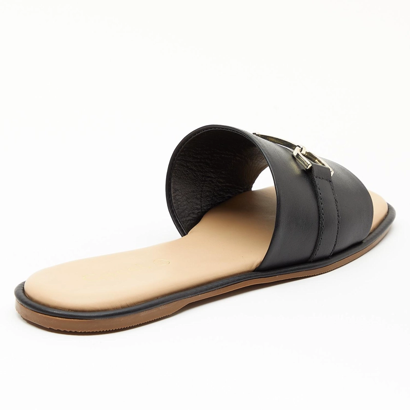 SANDALIA DE CUERO MUJER GACEL NEGRO ODETH 0659673 - 4