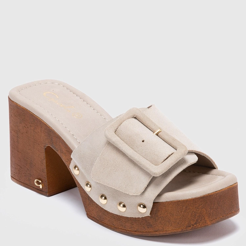 SANDALIAS MUJER GACEL CUERO BEIGE DAISY - 2
