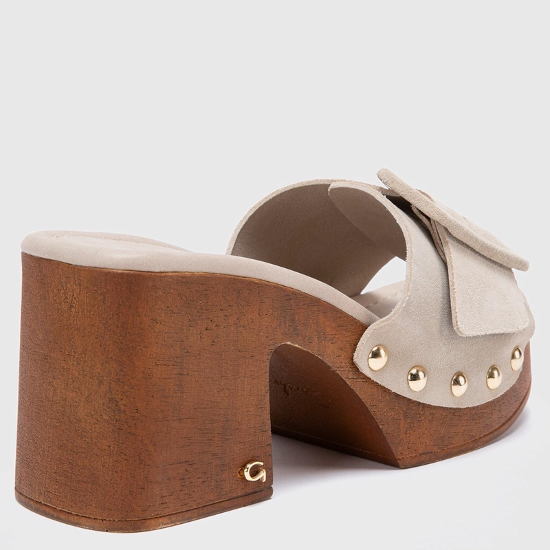 SANDALIAS MUJER GACEL CUERO BEIGE DAISY - 4