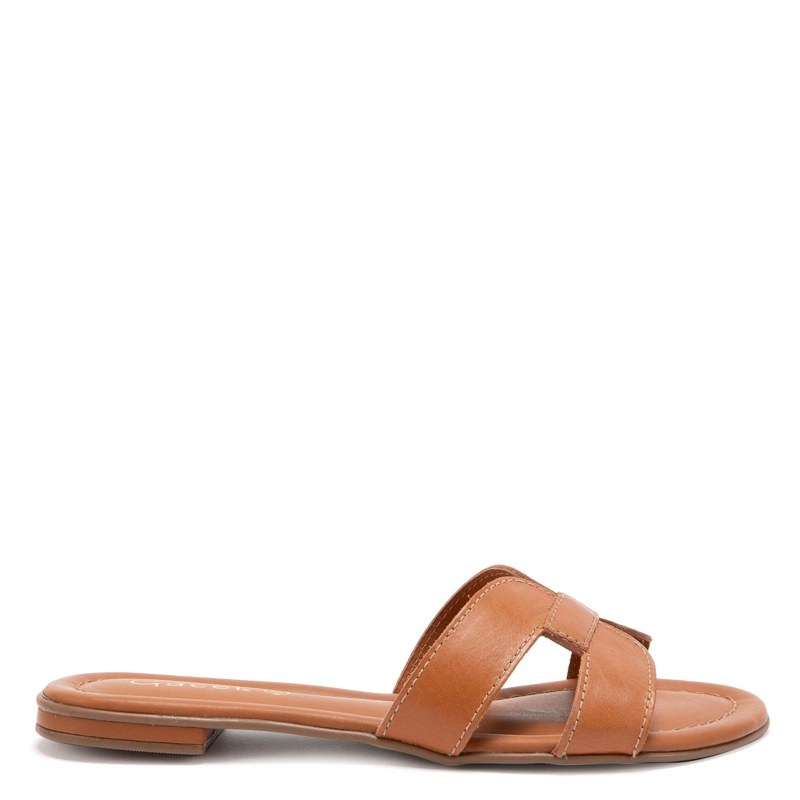 SANDALIA DE CUERO MUJER GACEL CAMEL SANDY 0659725 - 1