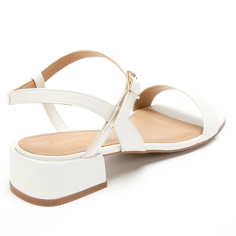 SANDALIA DE CUERO MUJER GACEL BLANCO MAITE - 5
