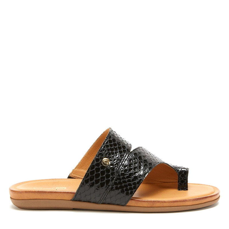 SANDALIAS MUJER GACEL CUERO NEGRO MILA - 1