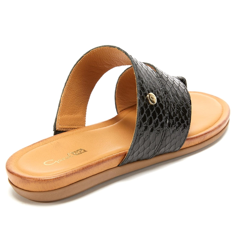 SANDALIAS MUJER GACEL CUERO NEGRO MILA - 4