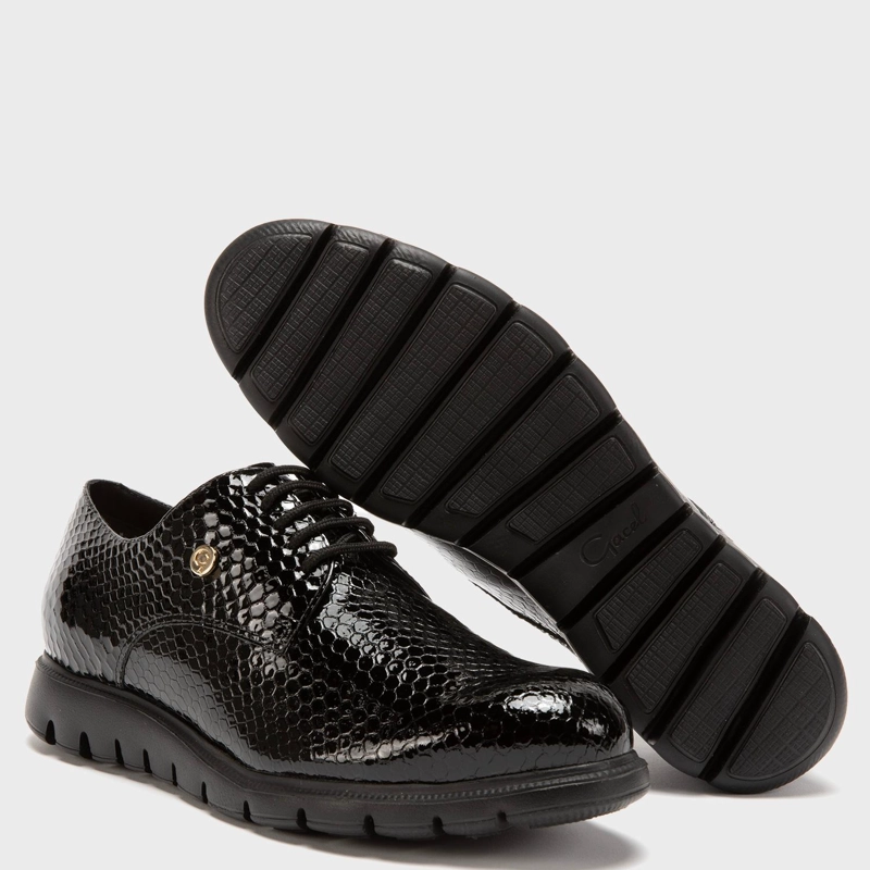 ZAPATO DE CUERO MUJER GACEL NEGRO ITATI 0659583 - 4