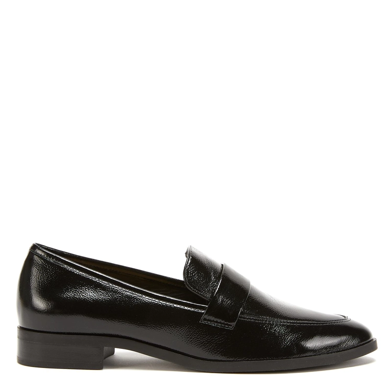 MOCASIN DE CUERO MUJER GACEL NEGRO CRUZ - 1