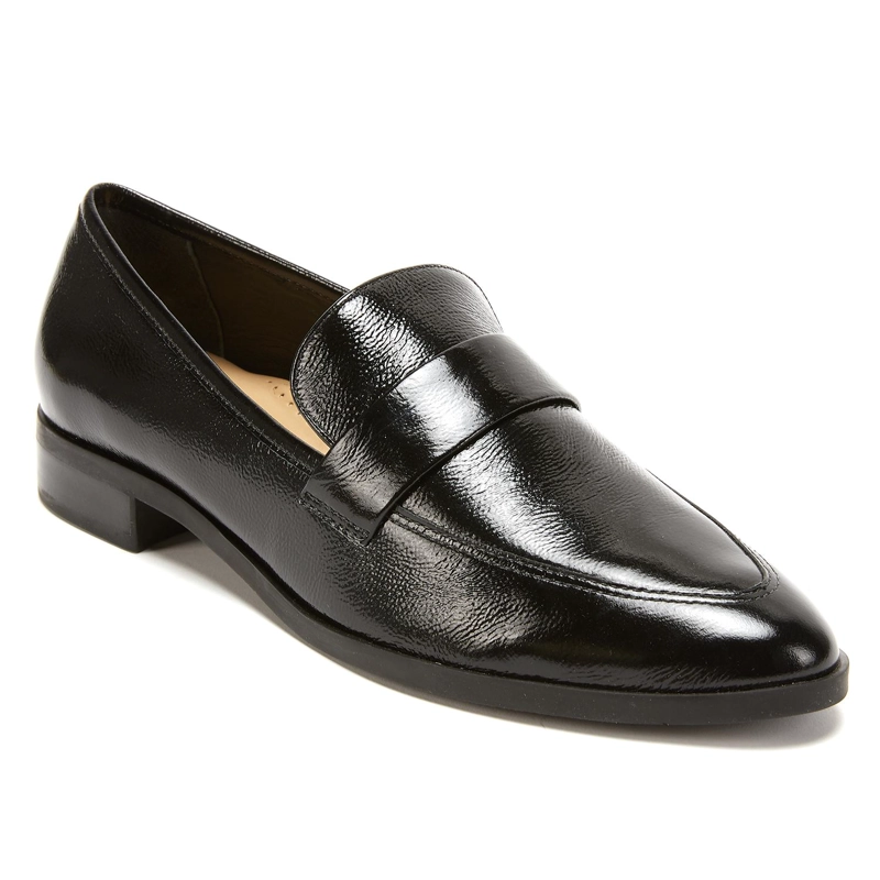 MOCASIN DE CUERO MUJER GACEL NEGRO CRUZ - 2