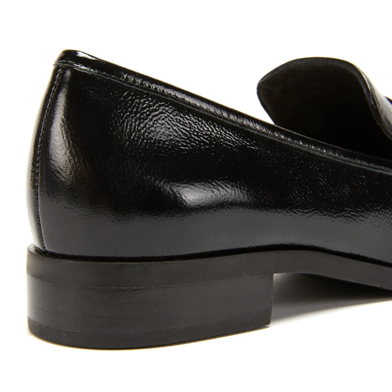 MOCASIN DE CUERO MUJER GACEL NEGRO CRUZ - 3