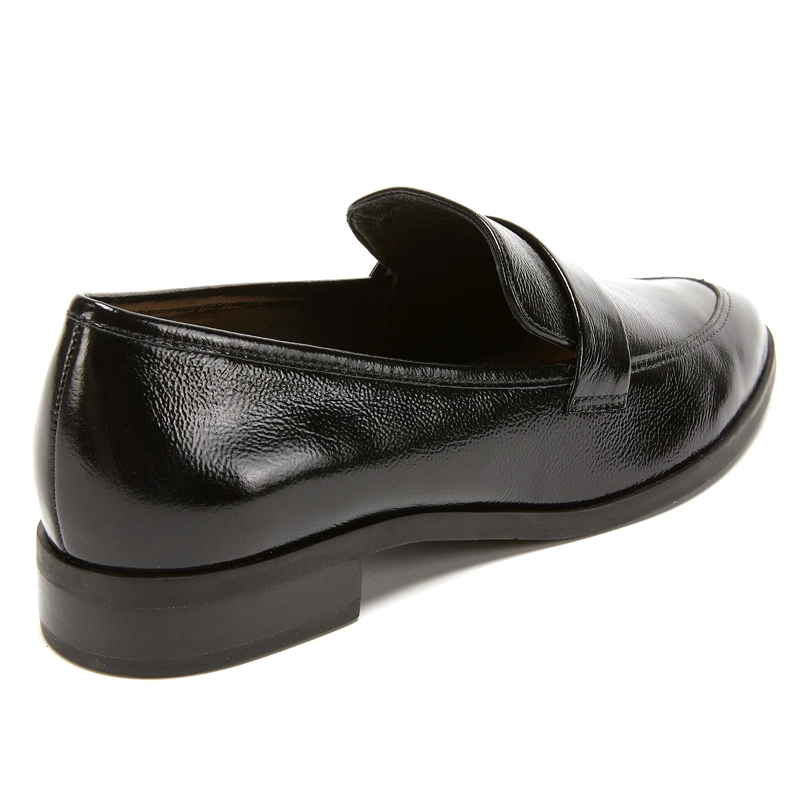 MOCASIN DE CUERO MUJER GACEL NEGRO CRUZ - 4