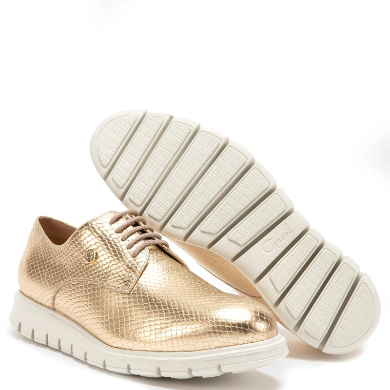 ZAPATO DE CUERO MUJER GACEL DORADO ITATI - 4