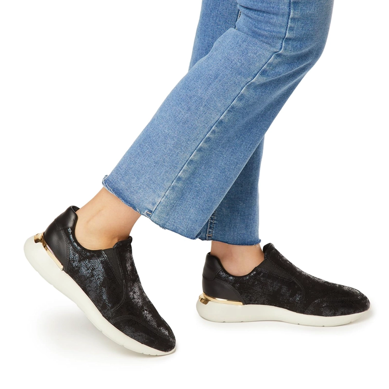ZAPATILLA DE CUERO MUJER GACEL NEGRO STEFFY - 2