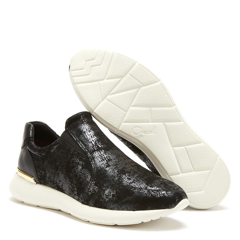 ZAPATILLA DE CUERO MUJER GACEL NEGRO STEFFY - 4