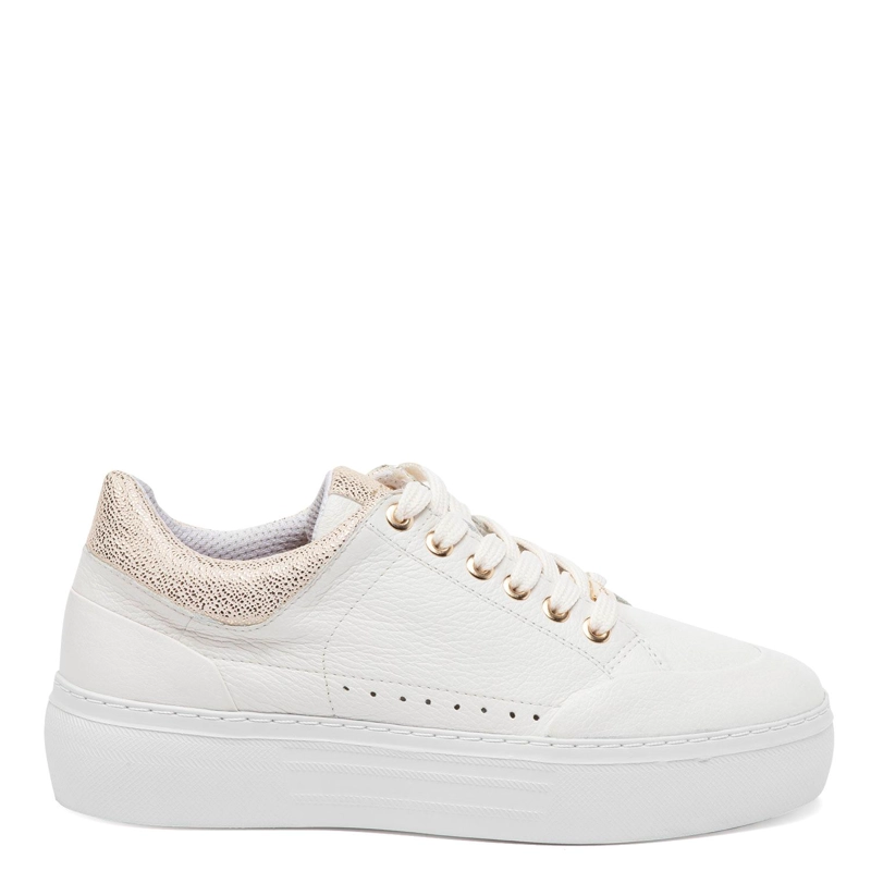 ZAPATILLA DE CUERO MUJER GACEL BLANCO REGINA - 1