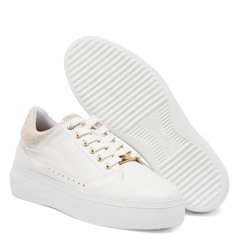 ZAPATILLA DE CUERO MUJER GACEL BLANCO REGINA - 4