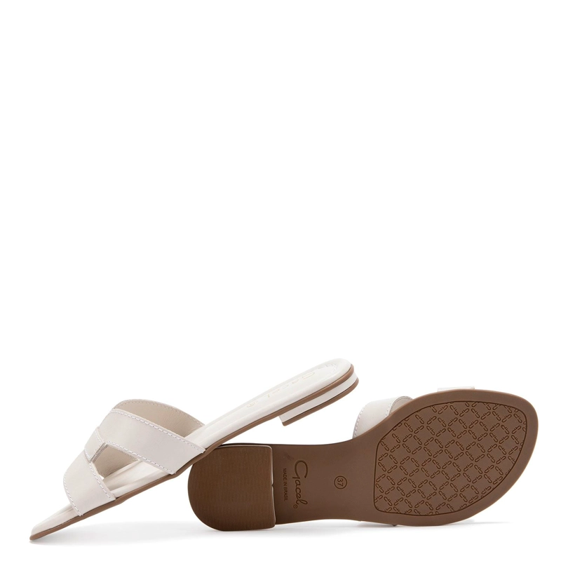 SANDALIA DE CUERO MUJER GACEL CREMA SANDY 0659724 - 4