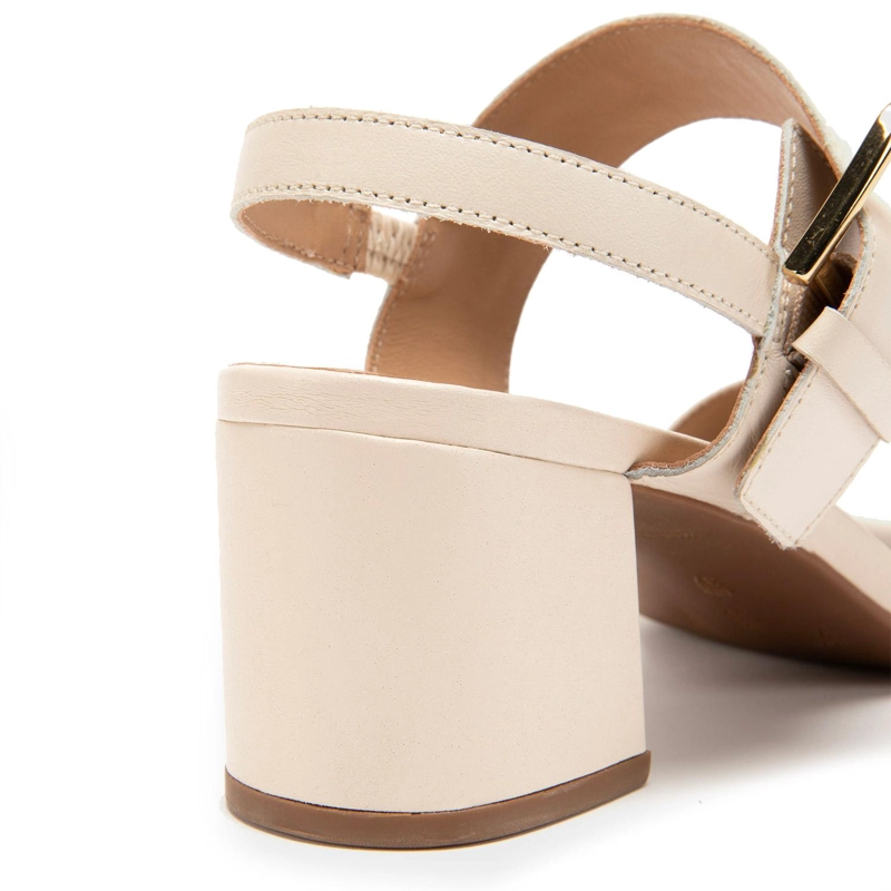 SANDALIAS MUJER GACEL CUERO CREMA GINGER - 4