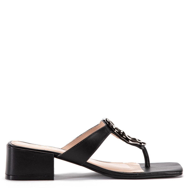 SANDALIAS MUJER GACEL CUERO NEGRO TIARA - 1