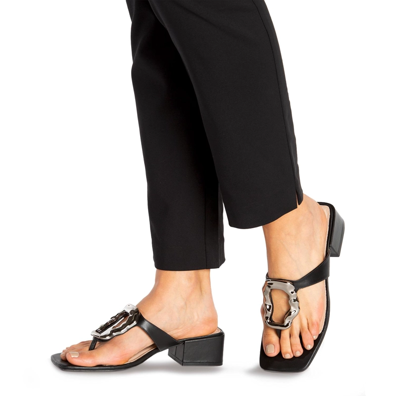 SANDALIAS MUJER GACEL CUERO NEGRO TIARA - 2