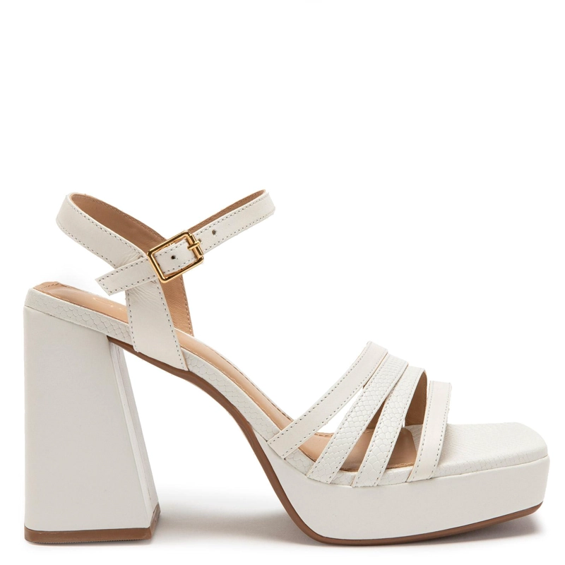 SANDALIA DE CUERO MUJER GACEL BLANCO ATHENA - 1