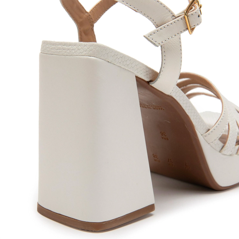 SANDALIA DE CUERO MUJER GACEL BLANCO ATHENA - 4