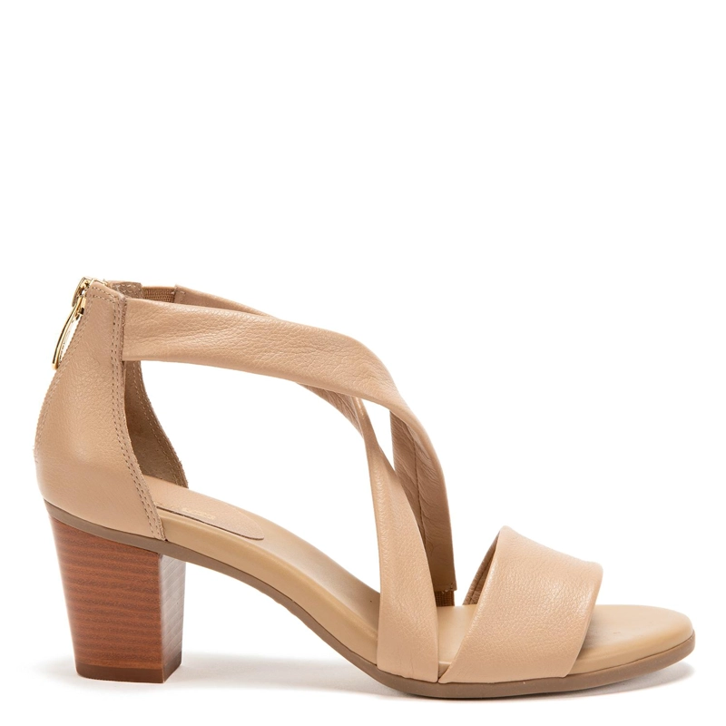 SANDALIAS MUJER GACEL CUERO BEIGE ROXXANE - 1