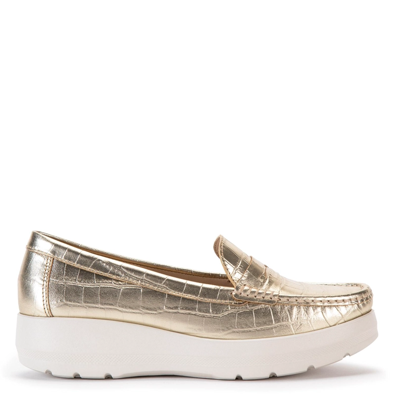 MOCASIN DE CUERO MUJER GACEL DORADO LOCANDA 0659611 - 1