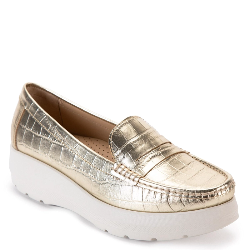 MOCASIN DE CUERO MUJER GACEL DORADO LOCANDA 0659611 - 3