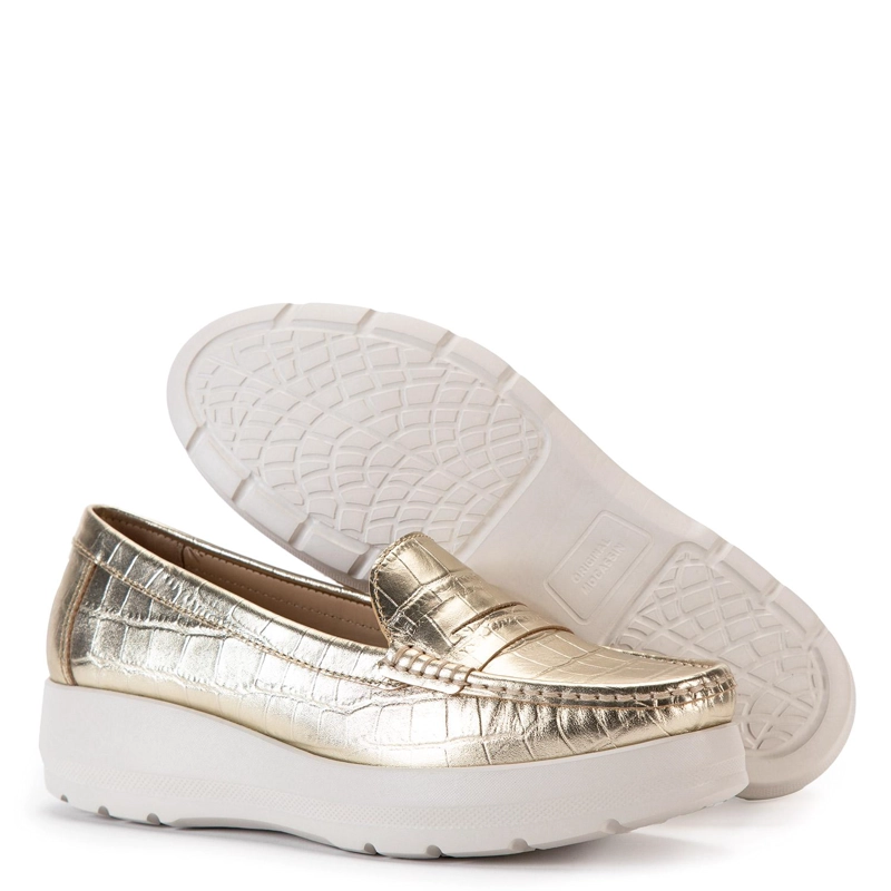 MOCASIN DE CUERO MUJER GACEL DORADO LOCANDA 0659611 - 4