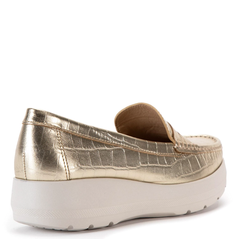 MOCASIN DE CUERO MUJER GACEL DORADO LOCANDA - 5