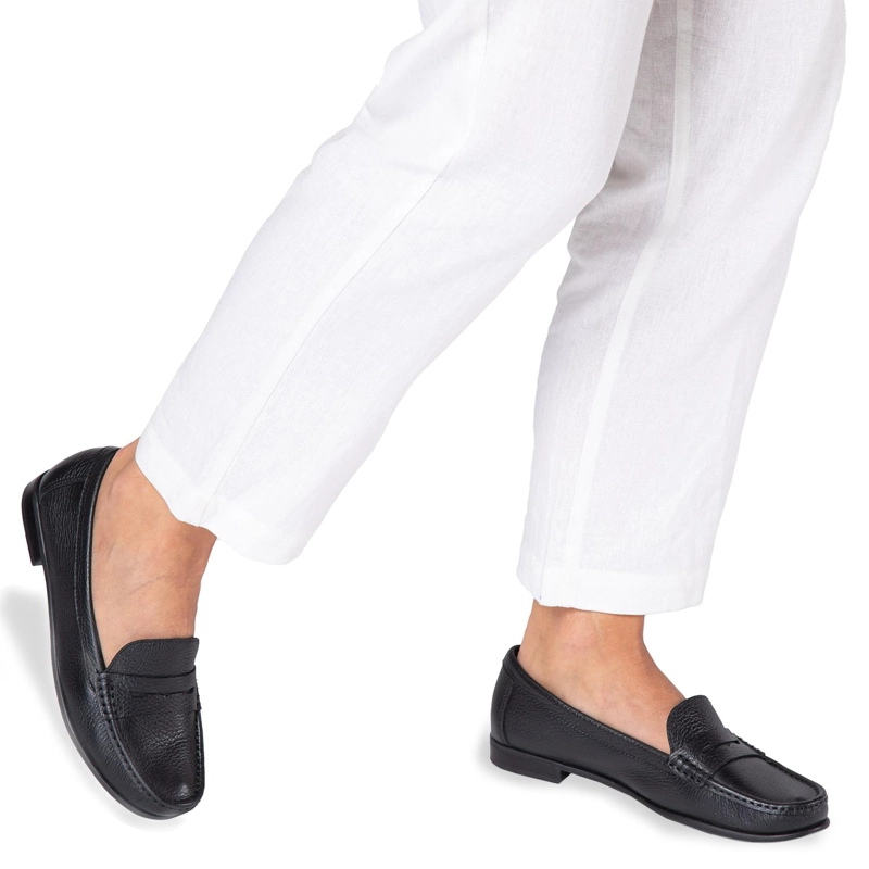 MOCASINES MUJER GACEL CUERO NEGRO SIRI - 2