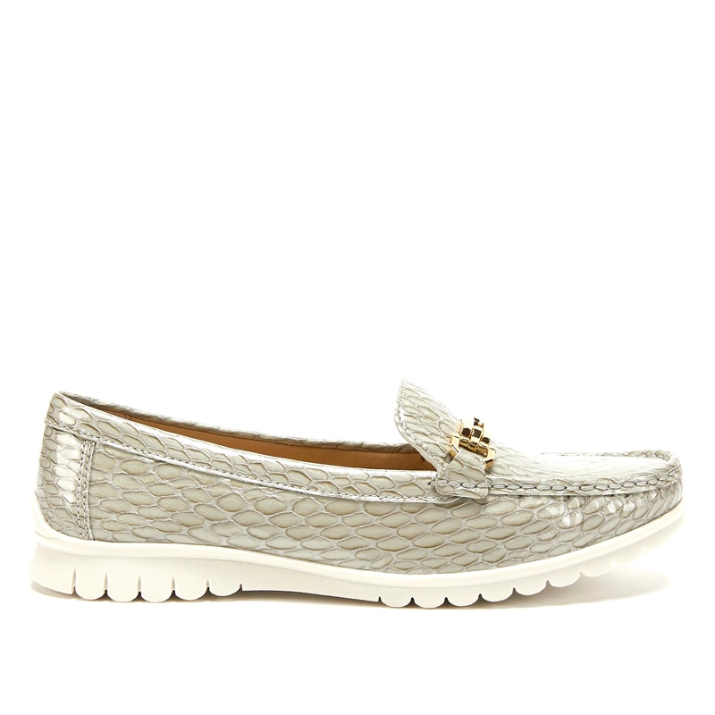 MOCASINES MUJER GACEL CUERO GRIS TRINI - 1