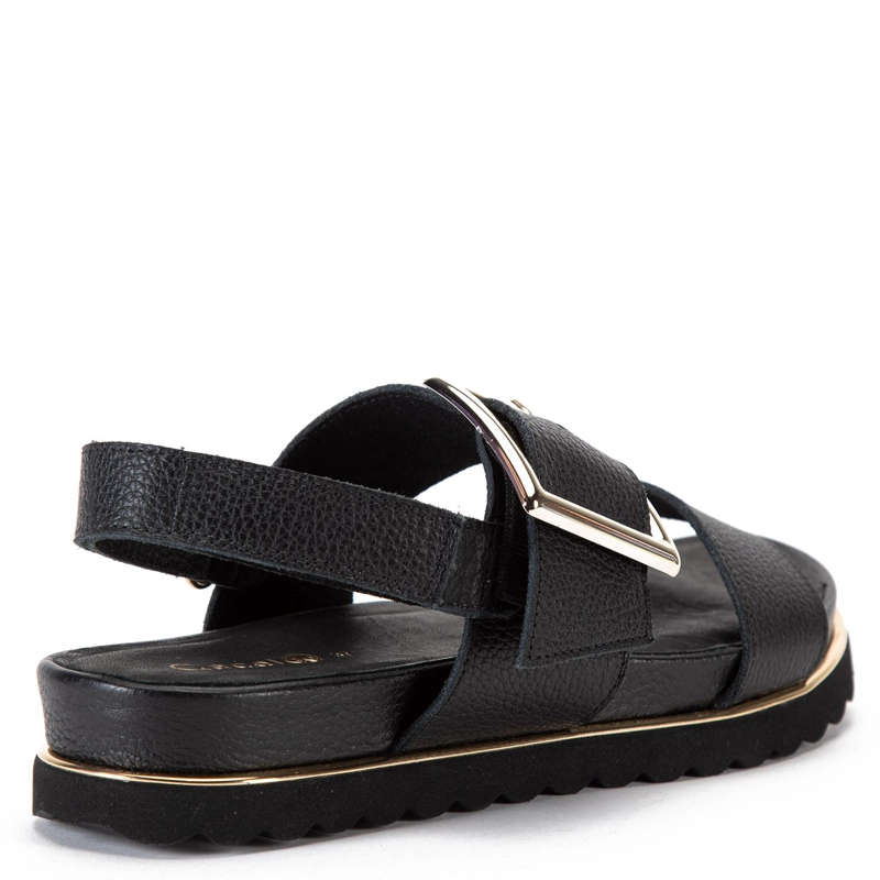 SANDALIA DE CUERO MUJER GACEL NEGRO ASHANTI - 5