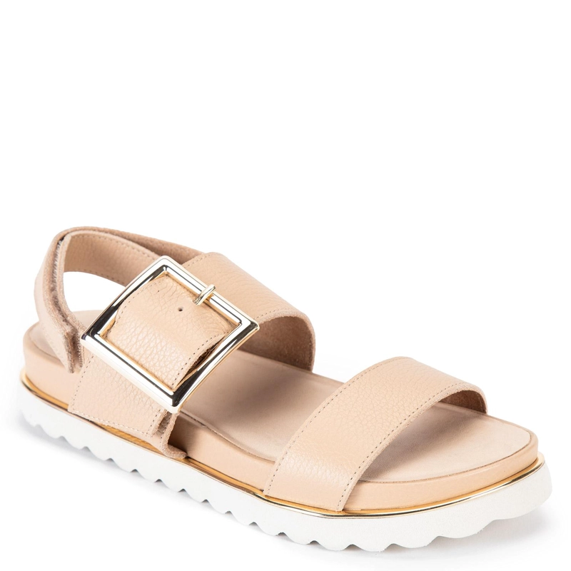 SANDALIA DE CUERO MUJER GACEL BEIGE ASHANTI - 3
