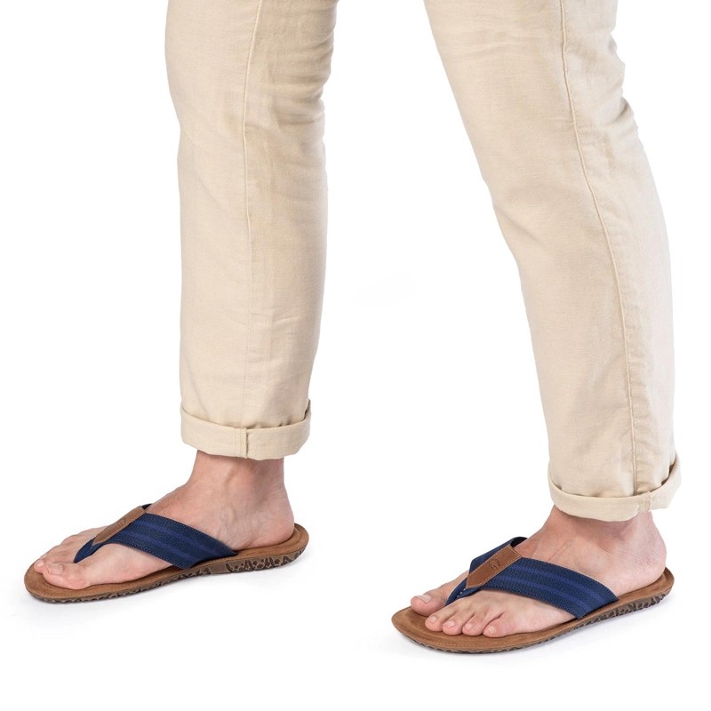 SANDALIAS HOMBRE GUANTE CUERO AZUL ABIERTA CADIZ - 2
