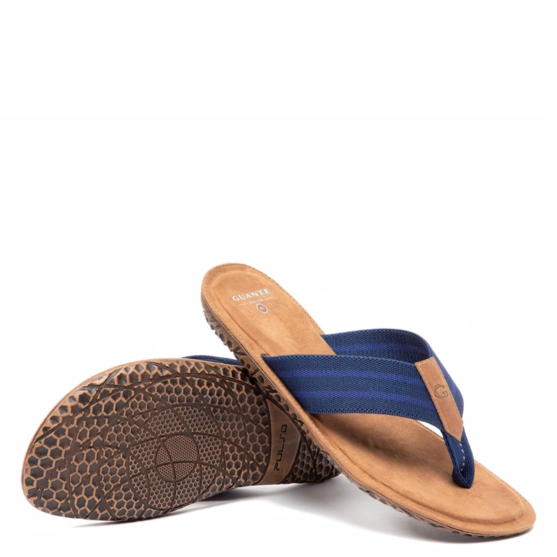 SANDALIAS HOMBRE GUANTE CUERO AZUL ABIERTA CADIZ - 4