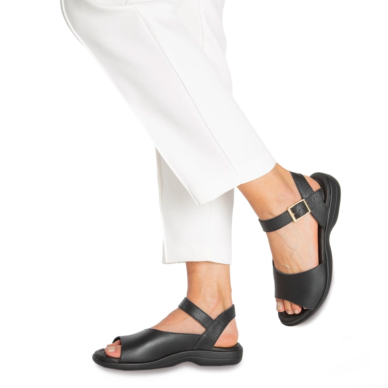 SANDALIA DE CUERO MUJER GACEL NEGRO ARELY 0659801 - 2