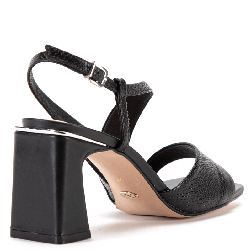 SANDALIA DE CUERO MUJER GACEL NEGRO BEATRICE - 5