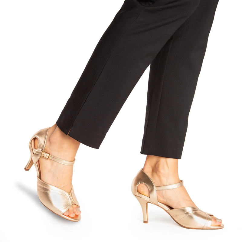 SANDALIAS MUJER GACEL CUERO DORADO ENOLA - 2