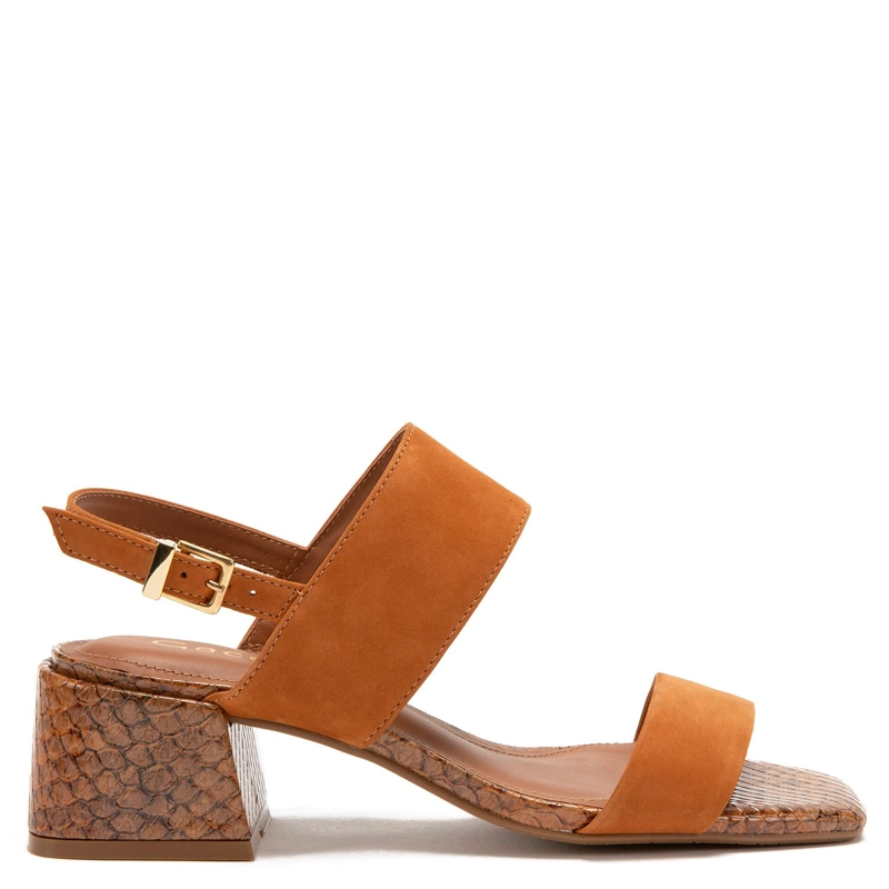 SANDALIA DE CUERO MUJER GACEL CAMEL CALISA 0659477 - 1