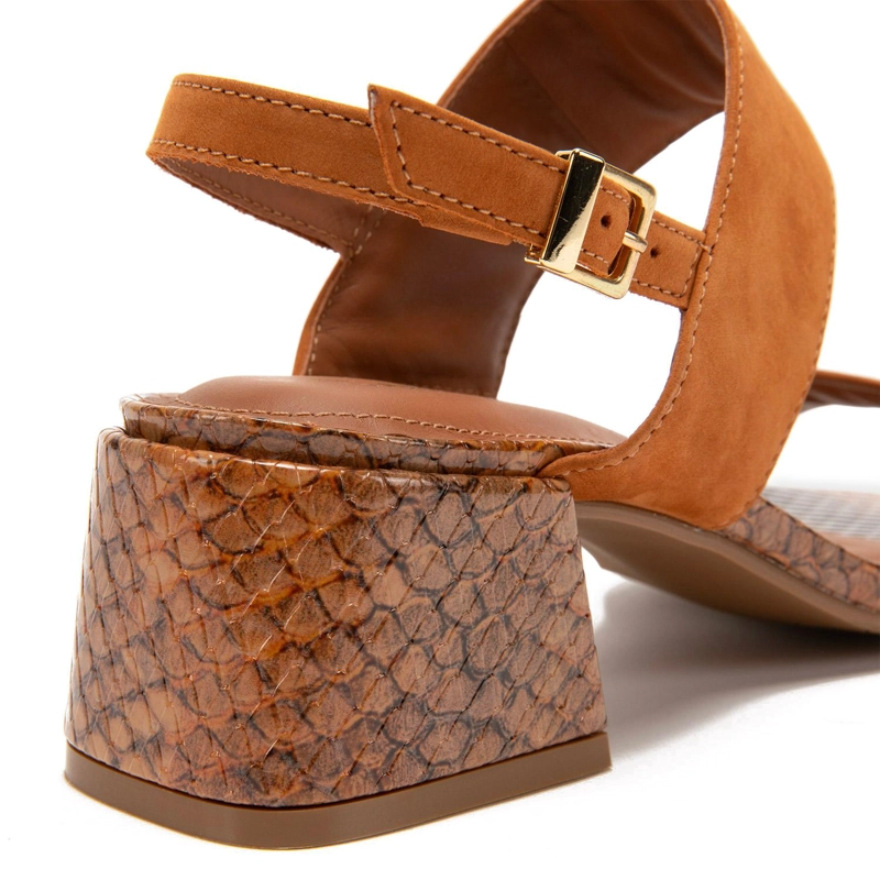 SANDALIA DE CUERO MUJER GACEL CAMEL CALISA 0659477 - 4