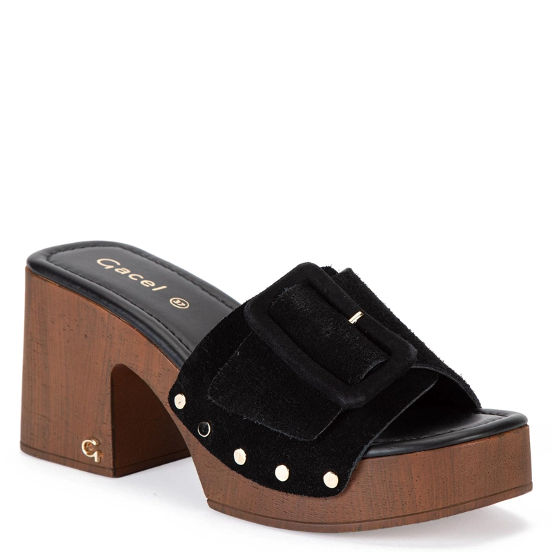 SANDALIA DE CUERO MUJER GACEL NEGRO DAISY - 3