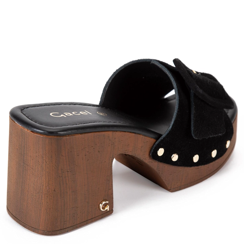 SANDALIA DE CUERO MUJER GACEL NEGRO DAISY - 5