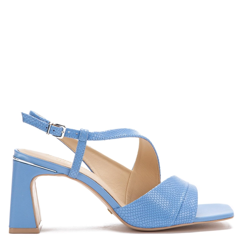 SANDALIAS MUJER GACEL CUERO CELESTE BEATRICE - 1