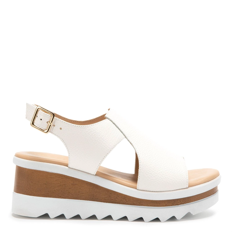 SANDALIAS MUJER GACEL CUERO BLANCO DILETTA - 1