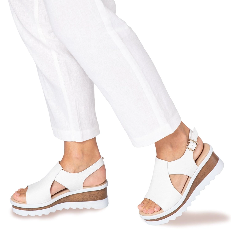 SANDALIAS MUJER GACEL CUERO BLANCO DILETTA - 2